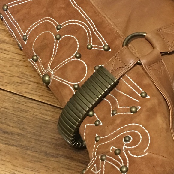 Buffalo London Brown Leather and Suede Boots Sz 7 - Picture 3 of 7